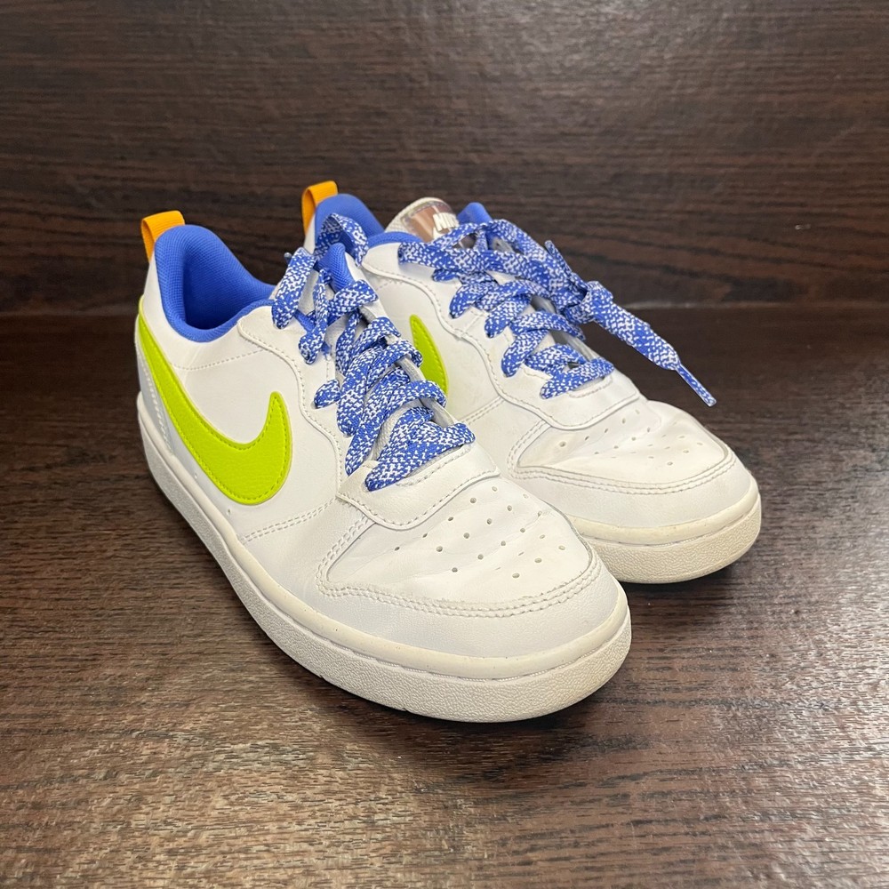 Nike Court Borough Low 2 Youth Sneakers Size 5.5Y White Blue Casual DQ7770-100