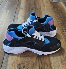 Nike Huarache Run GS E Black/Mint Foam-LT Photo Blue Size 6.5Y