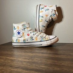 Converse Youth Kids Bluey All Over Print High top Shoes Size 2 Chuck Taylors