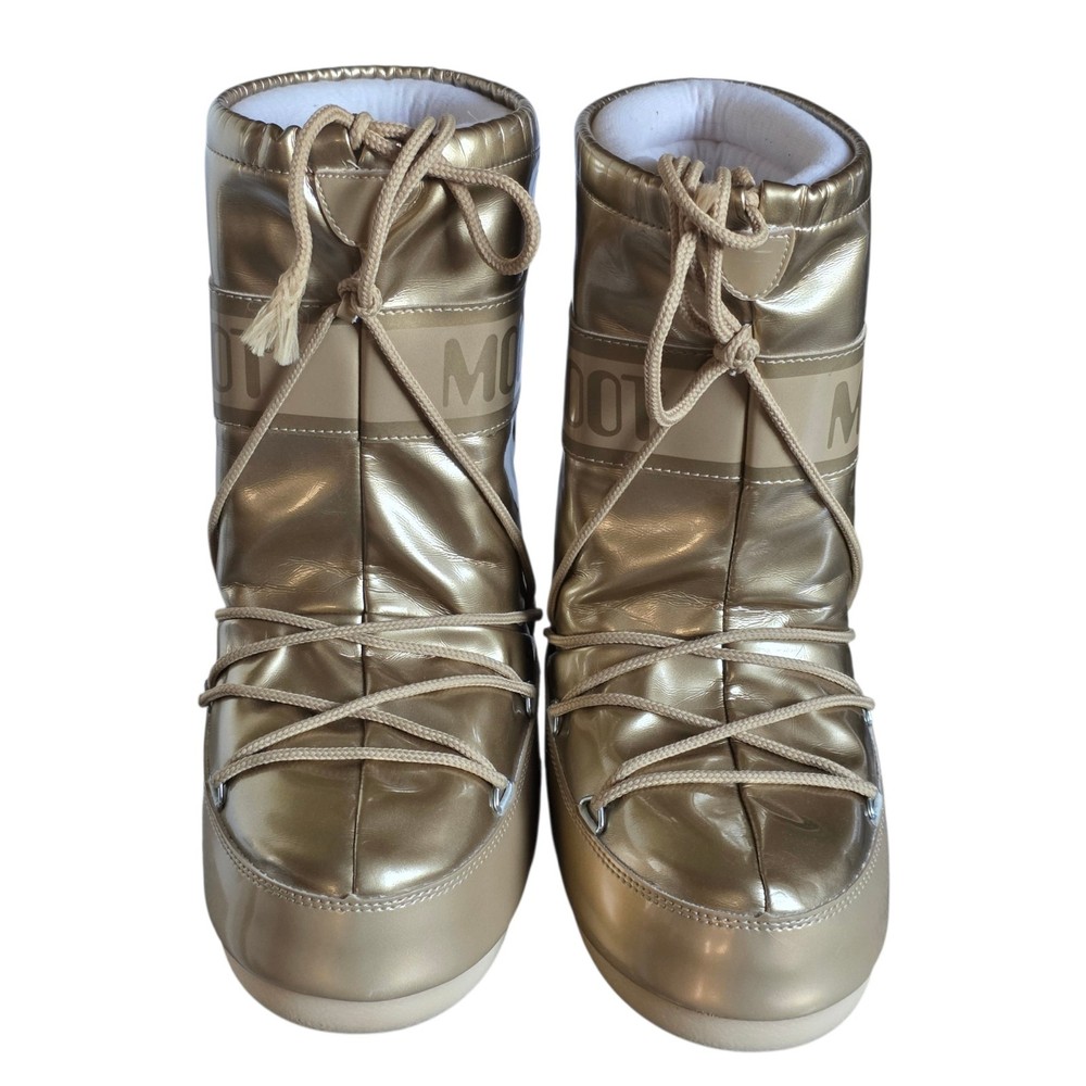 Moon Boot Original Gold Metallic Snow Kids EU 31-34 US 13.5 Icon Low Junior