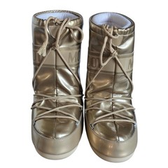 Moon Boot Original Gold Metallic Snow Kids EU 31-34 US 13.5 Icon Low Junior