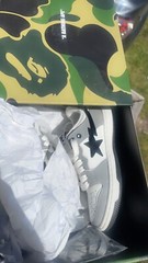 BAPE – Gray & White Sk8 Sta #2 Sneakers 6