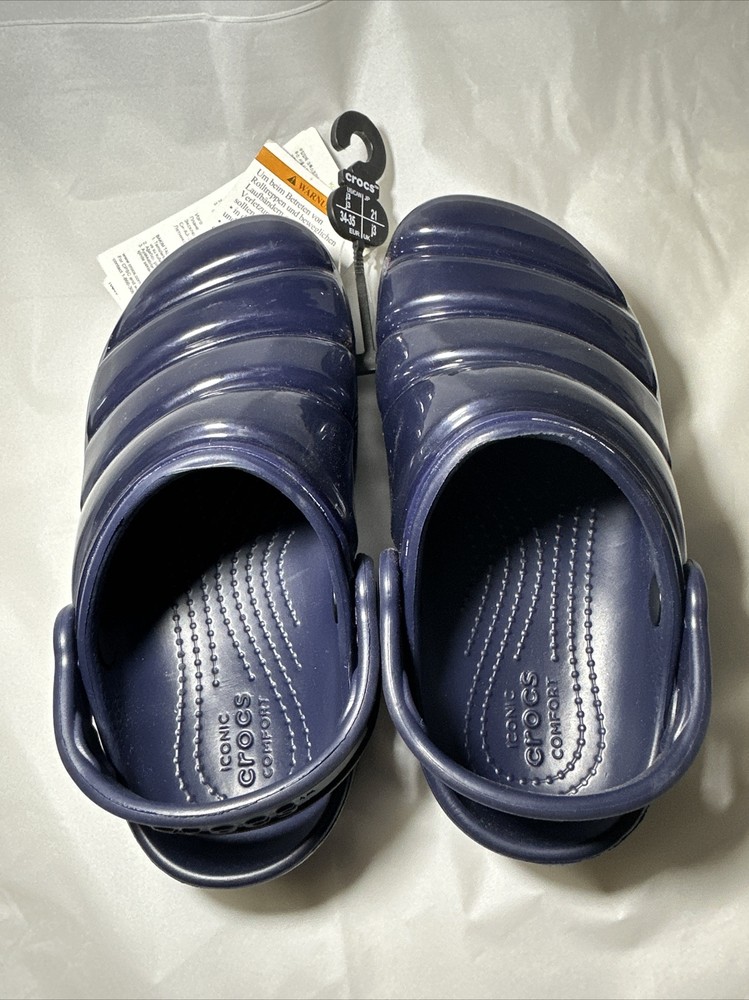 crocs classic neo puff clog kids youth toddler size us c10 navy bleu marine