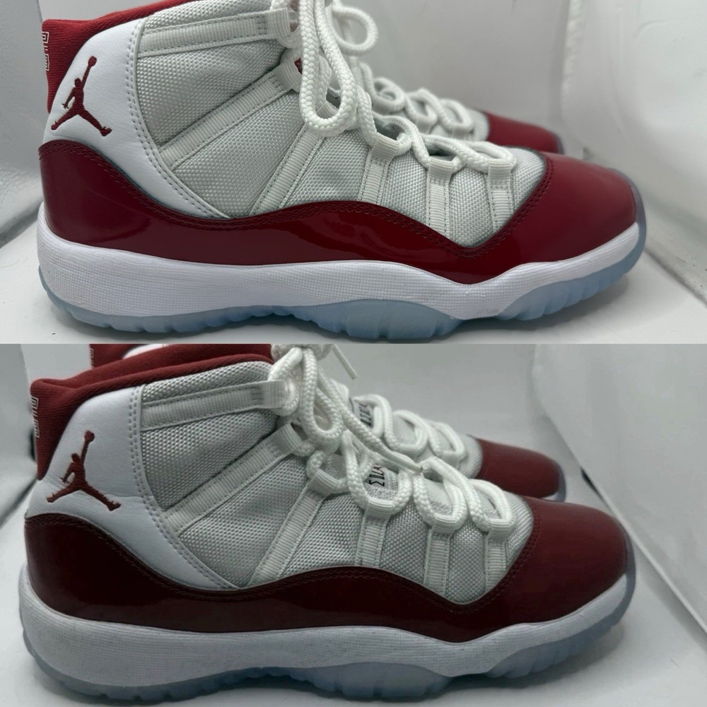 Jordan 11 High Retro Cherry Size 7Y Lot 2 Pairs 378038-116 Same Exact Shoes