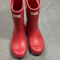 Hunter for Target Rain Boots Boys Girls Sz 2 Red Pull On Tall Waterproof