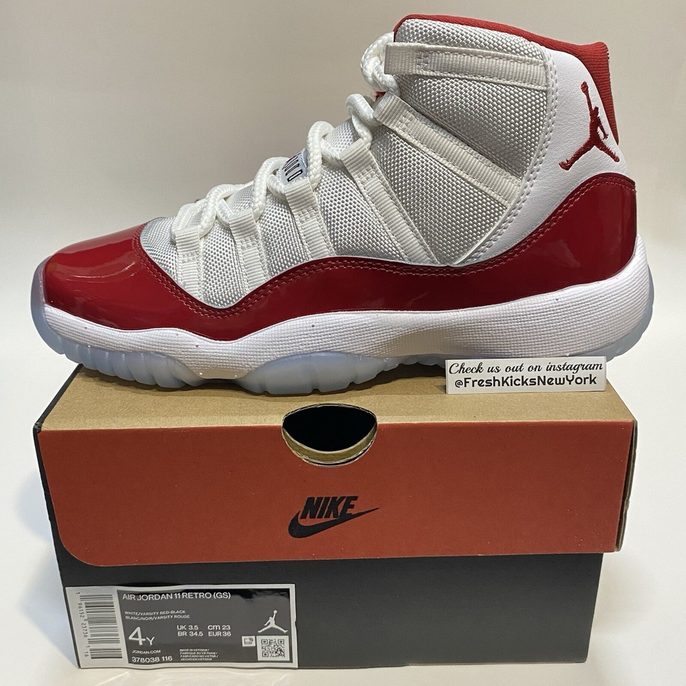 Air Jordan 11 Cherry Big Kids Size 4Y Youth (UK 3.5 / EUR 36) New 378038-116