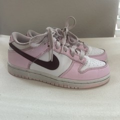 Nike Dunk Low Pink Foam Red White Girls Athletic Shoes Size 12.5 (CW1588-601)