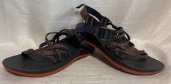 Chaco Kids Sandals US 4 Adjustable Buckle Strap, Navy Blue & Reddish Orange