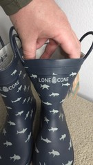 NEW Lone Cone Matte Blue Simple Sharks Kids 1 L Rain Boots