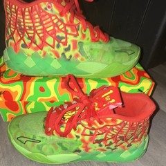 PUMA MB.01 Thermal JR Kids Basketball Mid-Top Sneakers US 7 EU 39 Green/Red