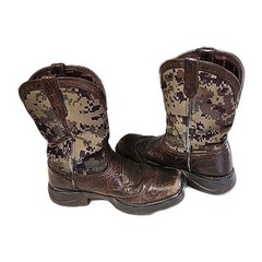 Lil‘ Rebel™ by Durango® Big Kid’s Western Boots – Brown/Green Digi Camo Size 4