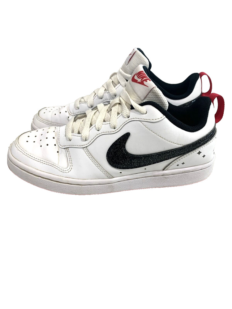 NIKE COURT BOROUGH LOW DM0110-100 WHITE & BLACK YOUTH sz 5Y ( WOMENS 6.5 ) 2021