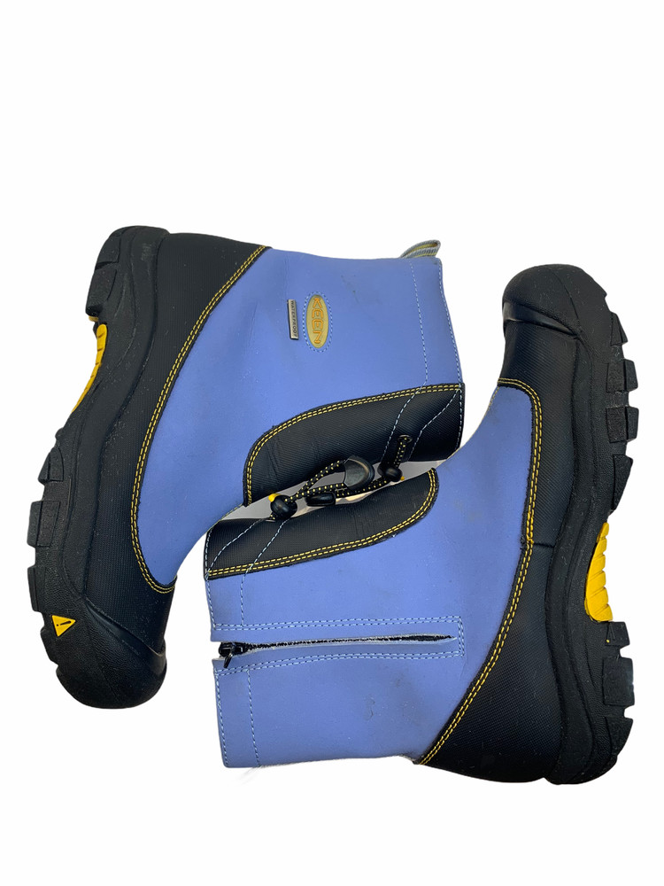 Keen Adults Kids Unisex Blue Pull On Side Zip Waterproof Boots sz 4Y EUR 36