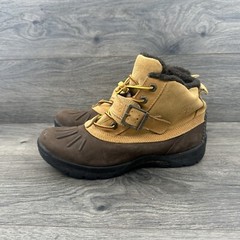Timberland Youth Mallard Boot Size 5 Brown Lace Up Buckle Strap