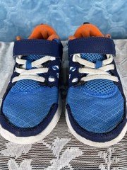 Nike Free Run 2 Unisex Kids US 10.5C Blue/Orange Mesh Low Top Sneakers