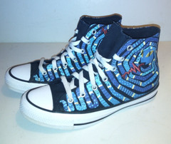 Converse All Star Size 5 1/2 Unisex Blue Black Snake High Top Sneakers