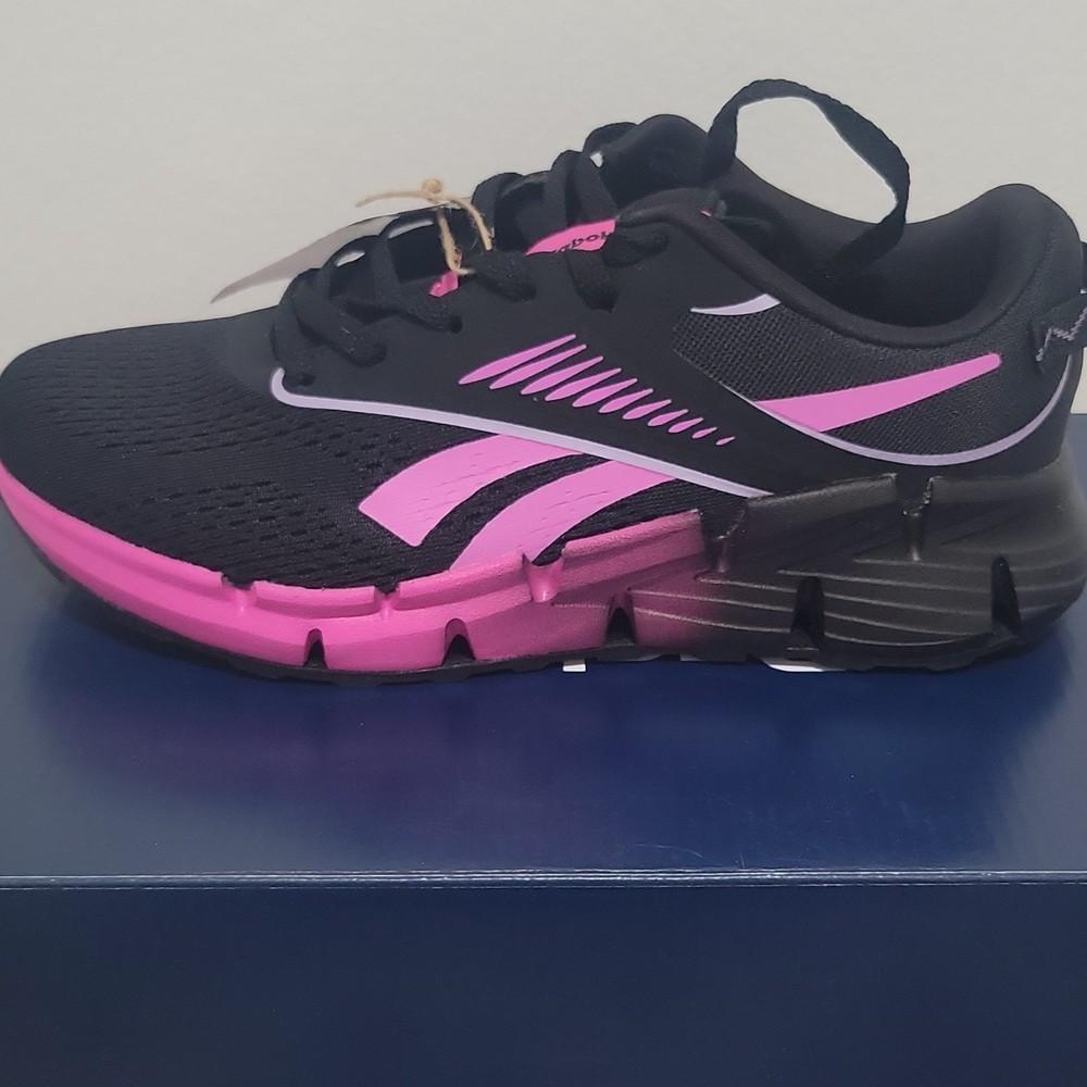 Reebok Zig Dyn Unisex Kids US 5 Black/Pink/Purple Mesh Low Top Lace Up