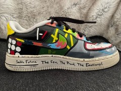 Hand Painted Nike Air Force 1 – Twenty One Pilots design, 4.5Y, slightly worn
