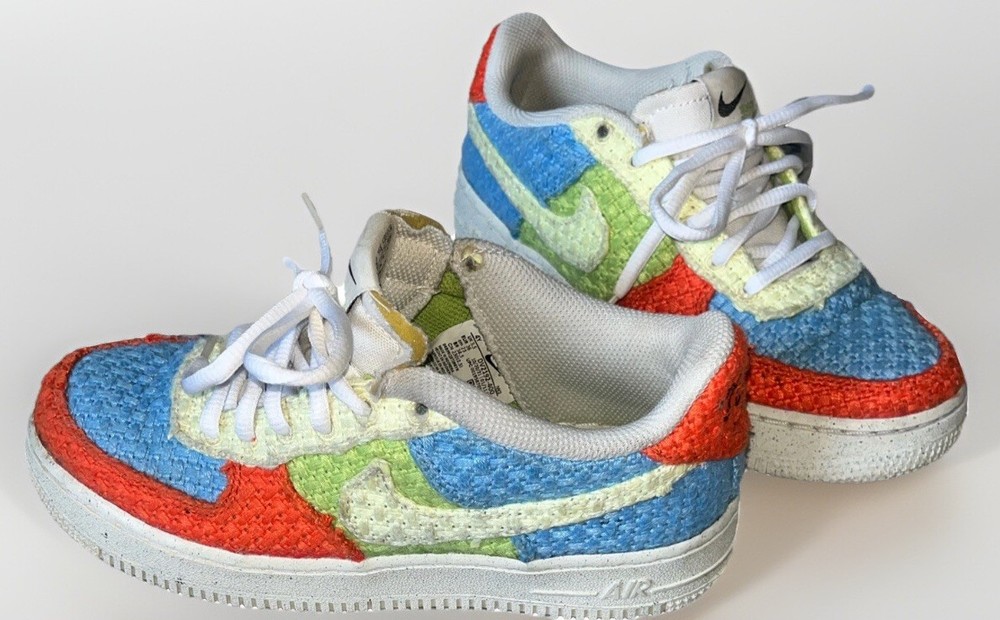 Nike Air Force 1 LV8 Next Nature Woven Hemp Recycled Multicolor GS Sz 4Y (W 5.5)