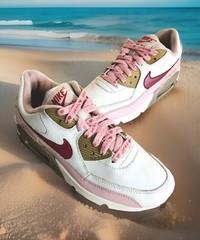 NIKE AIR MAX 90″ ATHLETIC SHOES WHITE/CRIM-MET/ZINC (GS) BIG KIDS SIZE 6Y