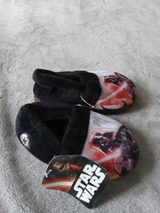 Star Wars Darth Vader Tollder Boy Slippers Size M 9/10 Us Plush Slip-on Black