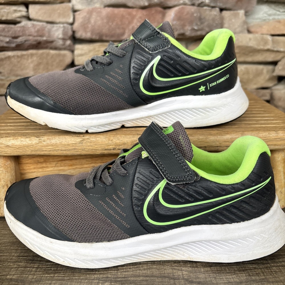 Nike Unisex Kid’s Size 2Y Star Runner 2.0 Shoe Sneaker Anthracite Electric Green