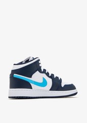 Jordan 1 Flight Mid ‚Obsidian’🔥New Kids Women’s Casual School Shoes DQ8423-404