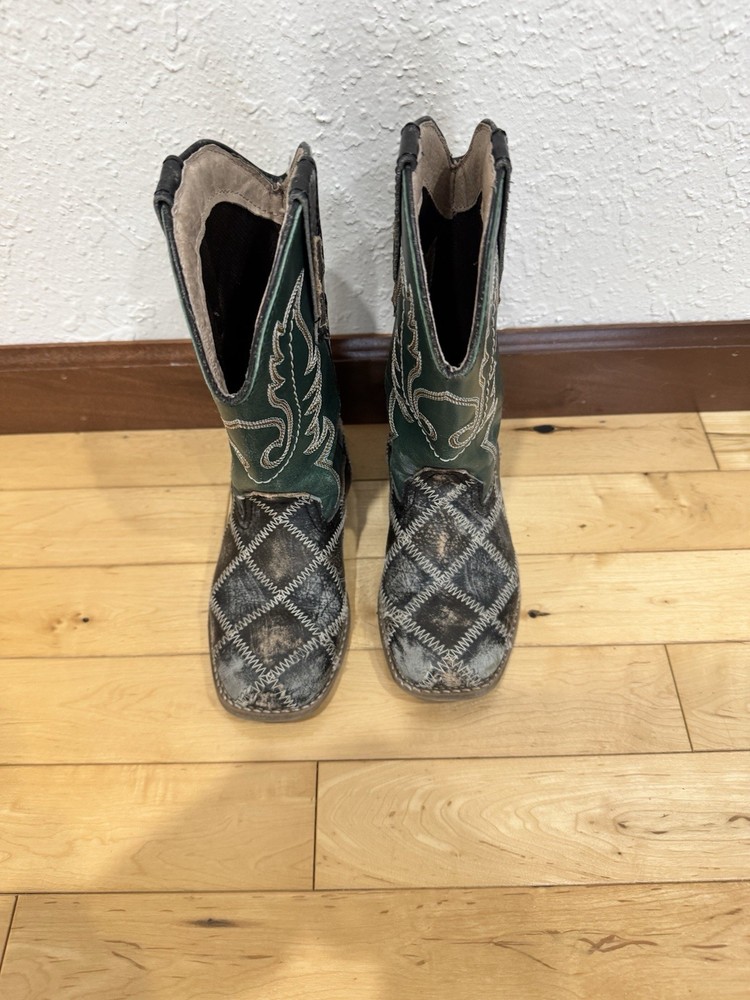 Roper Little Kids Boots Size 10 Green & Brown
