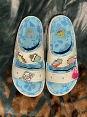 Crocs SpongeBob SquarePants Patrick Star Kids Slide Sandals White Blue Size 6