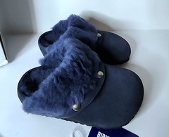 Birkenstock Kaprun Cuff Shearling Slipper Clog Kids EU 26 N/ US K 8.0 Navy