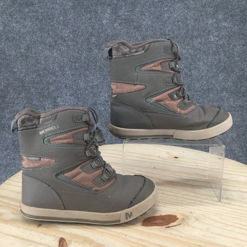 Merrell Boots Youth 2M Bank 2.0 Mid Calf Winter Snow MK265349 Gray Multicolor