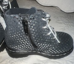 Dr. Martens Toddler Pascal Silver Stars Leather Boots Size US 8