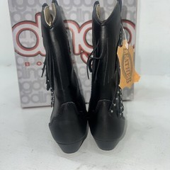 New Children’s Black Dingo Cowboy Boots With Fringe. 10.5 10 1/2 D. 24-54