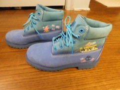 Timberland Premium x Spongebob Patrick Jelly Fish Blue Boots Kids Sz 3 Wm 5 CUTE
