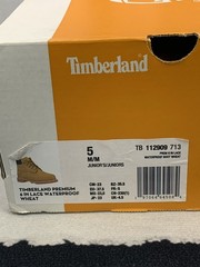 Timberland 6” Waterproof Premium Boot Junior “Wheat” TB112909-713 GS Size 5y