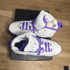 NEW! Nike Air Jordan True Flight GS Base Gray / Purple Venom 343795 052 Size 6y