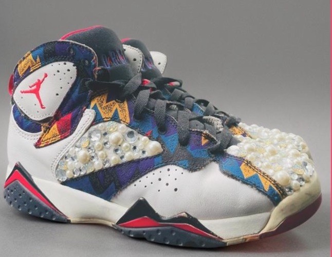 Retro Customized Nike Air Jordan 7 Nothing But Net Sweater Sz4.5Y 304774-142