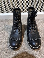 Justin Original Work Boot Black Leather Children’s Size 10.5 Heritage Lacer