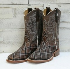 Anderson Bean Kids Boots-Brown Square Toe w/Quilted Stitch, Style K1082