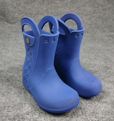 Crocs Boots Kids C10 Blue Handle It Rain Boot Pull On Waterproof Lightweight