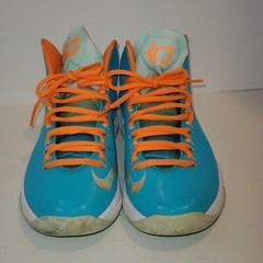 Nike Kevin Durant KD V 5 GS Easter Turquoise Orange White 555641-405 Size 7Y