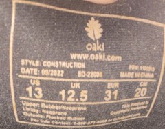 Oaki Kids Waterproof Construction Print Rain Boots Rubber US 13 EU 31