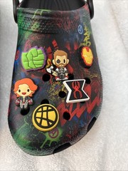 Crocs Classic Marvel Avengers Clog Black Superhero Slip On Shoes, J 6 Youth (W8)