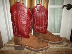 Cody James BSC1889 Burgundy Leather Pull On Square Toe Western Boots Youth 5 D