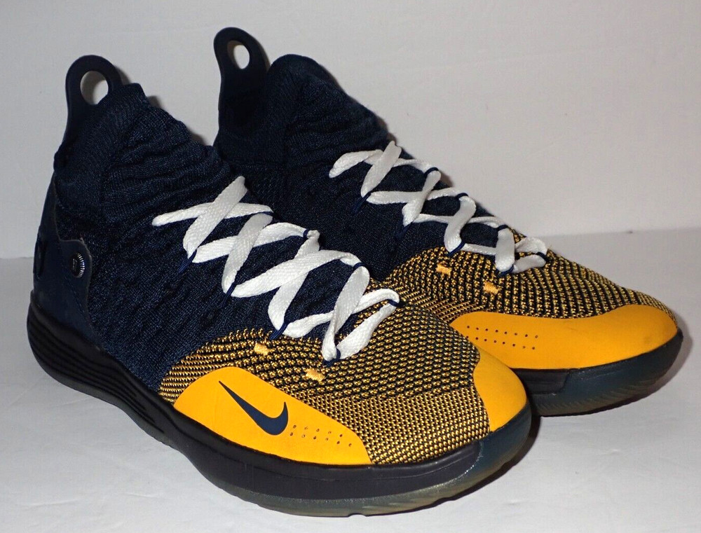 Nike KD 11 Kevin Durant React Flyknit Kids Size 7Y 7 Youth Navy Blue & Yellow