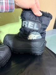 Sorel Kids Black Boots Snow Commander Black Charcoal Insulated Size 9