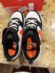Nike Court Borough Low 2 White Black Orange “Halloweens” Baby! Kids Size 3Y NEW