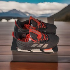 adidas Kaptir 4.0 K Low Top Lace-Up Mesh Sneakers Gray/Orange US 4 JP9254