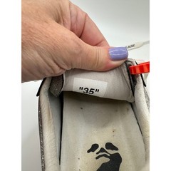 Off-White Kids Low Vulcanized Silver Glitter Sneakers Zip Tie Shoes