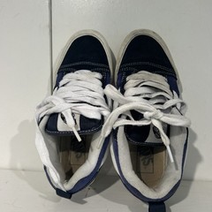 VANS Old Skool Boys Blue White Black Canvas Low Top Lace Up Sneakers Boys 4.5